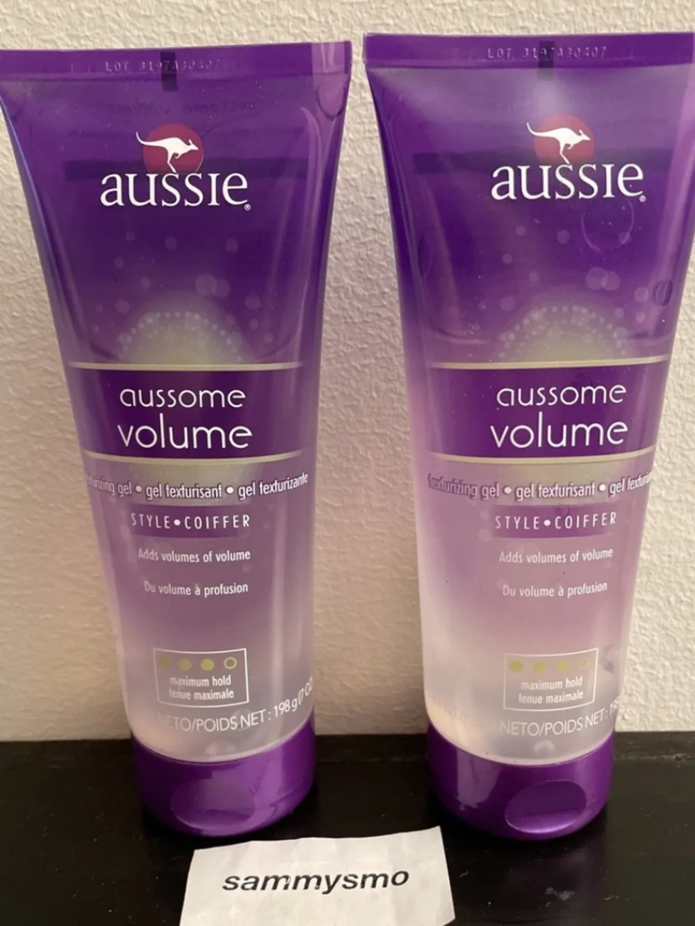 Aussie Aussome Volume Gel Maximum hold, texturizing gel 7 oz x2